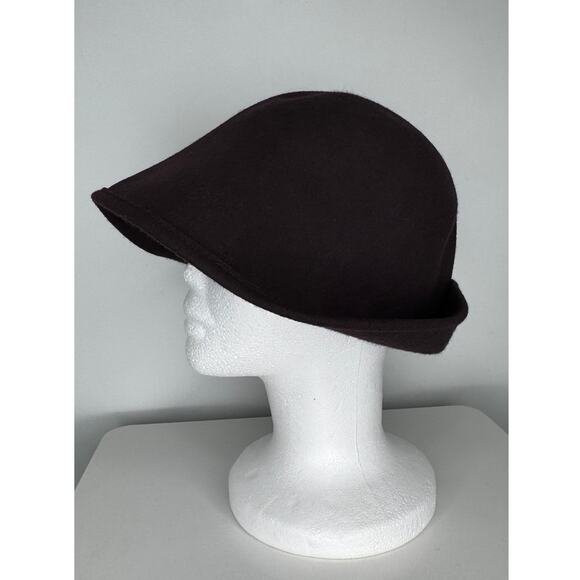 1970s–1980s New York Hat Co Brown Wool Felt Asymmetrical Cloche Hat main image 14